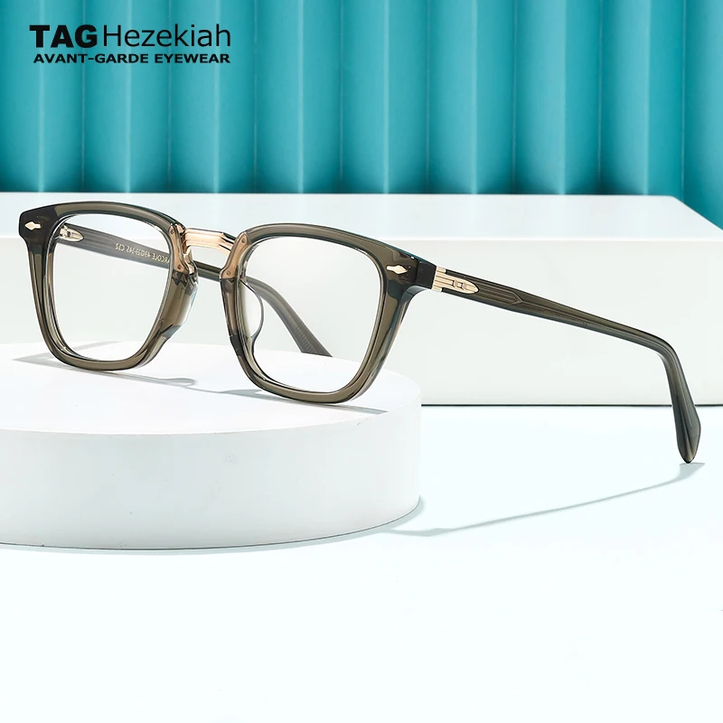 TAG Hezekiah Brillengestell Herren Quadratische Brillengestelle Damen Titan Brillen MAGEARCOLE Retro Brillen Lesen