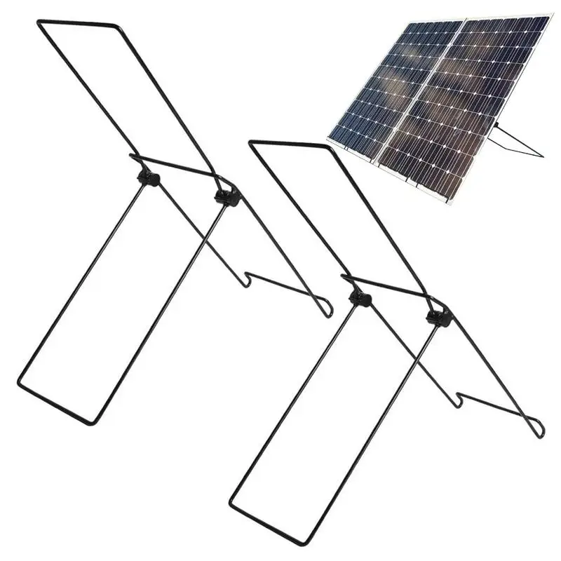 Garden Solar Panel Stand 2 Pack Solar Panel Holder Steel Panel Mobile Rack Foldable Solar Panel Support Lightweight Bracket