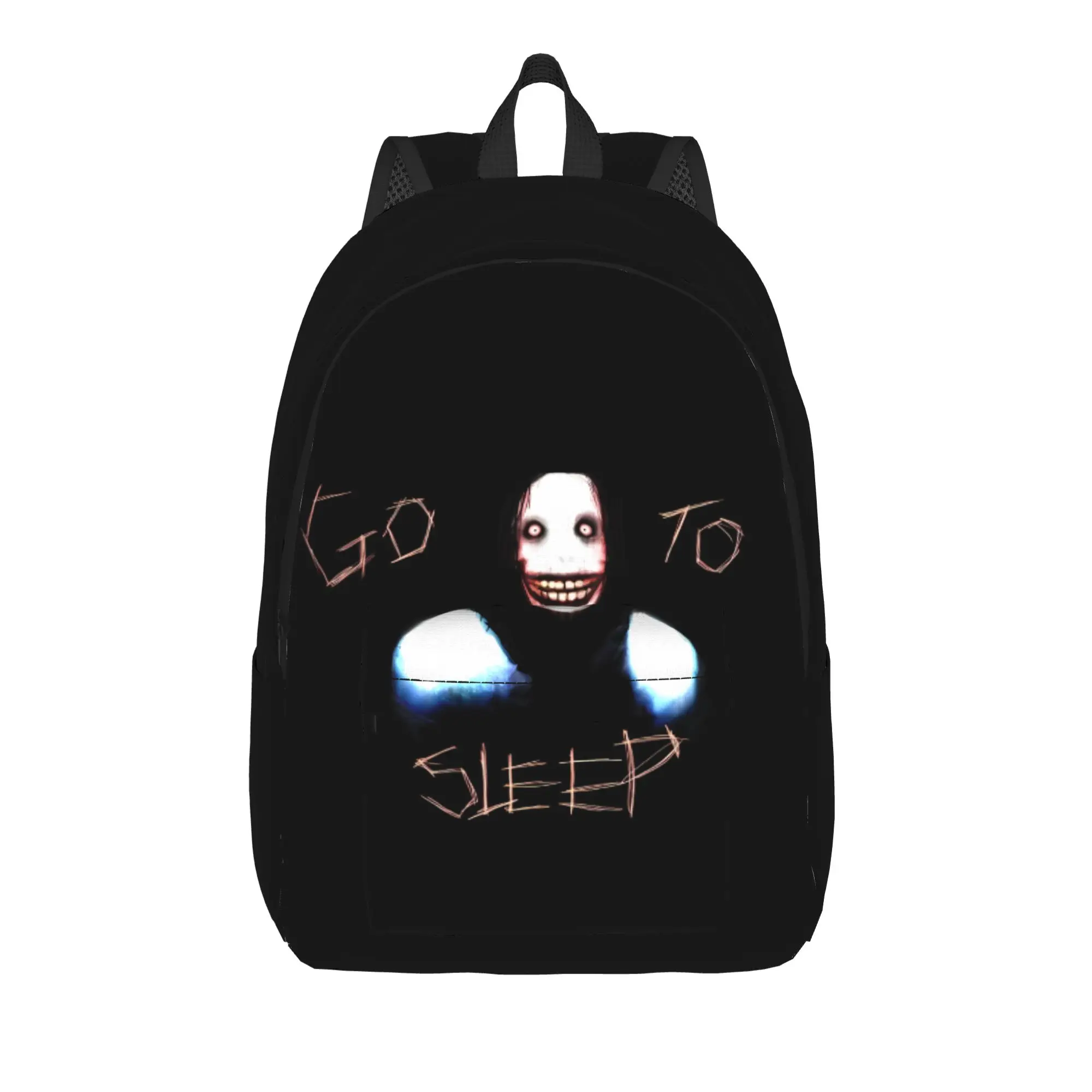 Jeff The Killer Backpack Boy Girl Creepypasta Large Backpacks Polyester Leisure High School Bags Travel High Quality Rucksack