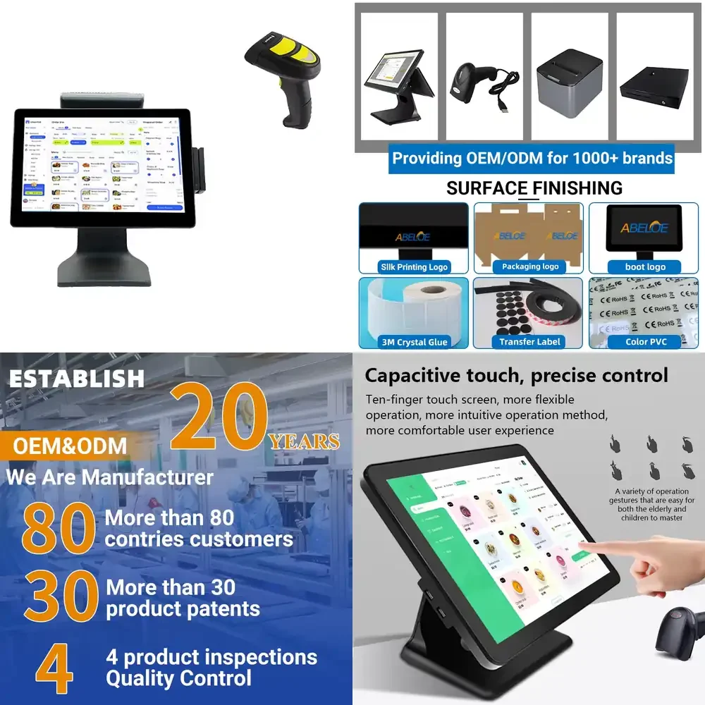 

Высококачественная 15,6-дюймовая алюминиевая POS-система с сенсорным экраном, тонкая, бесшумная, безвентиляторная POS-система