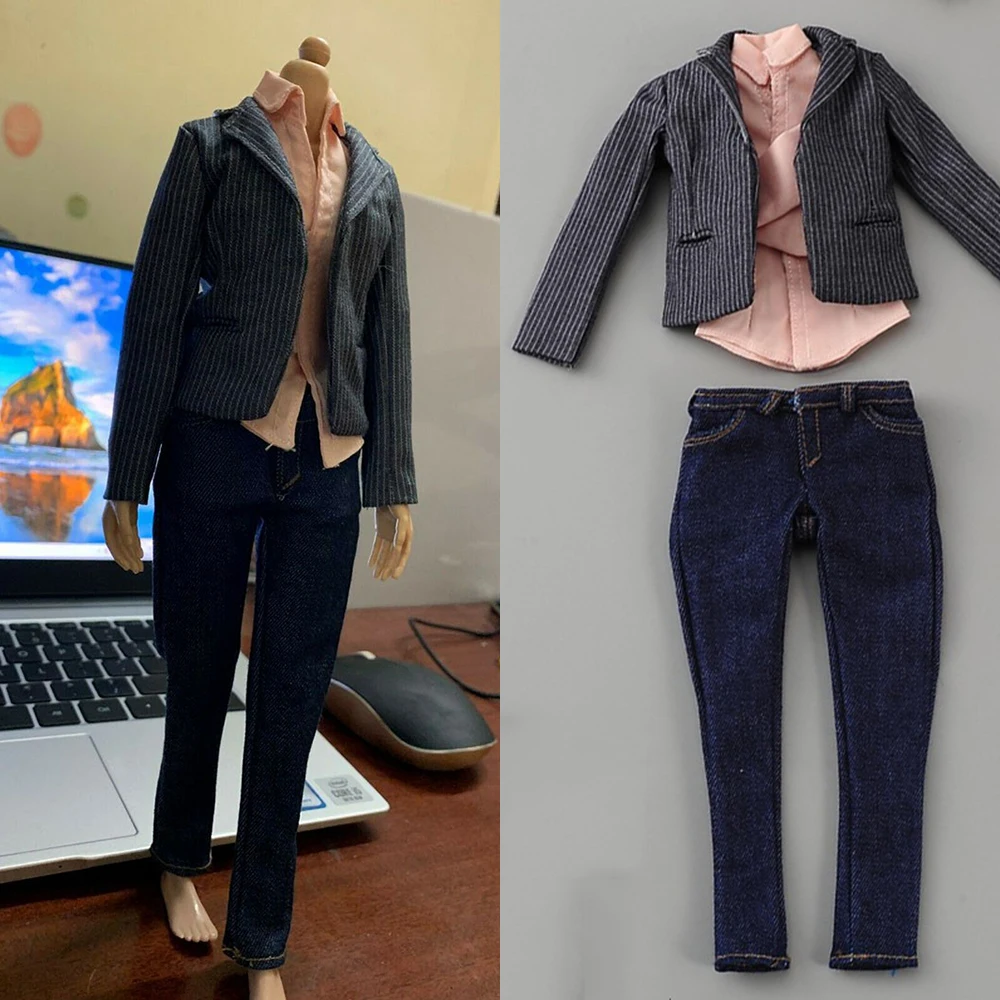 Traje profesional de soldado para mujer, Blazer Vintage de manga larga para oficina, pantalones, camisa para figura de acción Bod de 12 pulgadas, 1/6