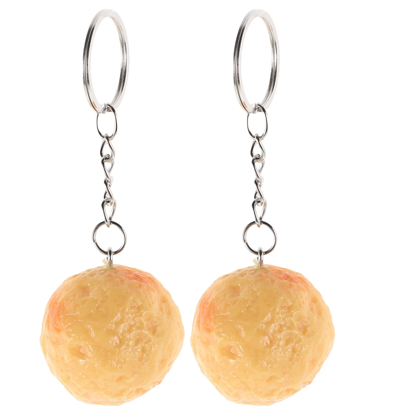 2pcs Takoyaki Keychain Mini Food-Themed Key Ring Simulated Kitchen For Kids Bag Pendant Car Key Holder Artificial Seafood Charm