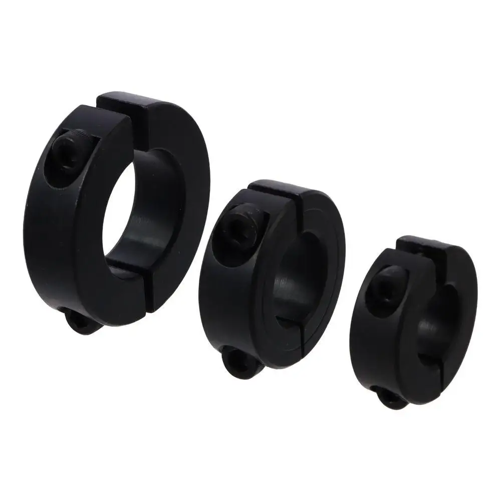 Carbon Steel Shaft Collars Black Inner Diameter 6-55mm Double Split Clamping Collar Ring Collar Industrial Automation