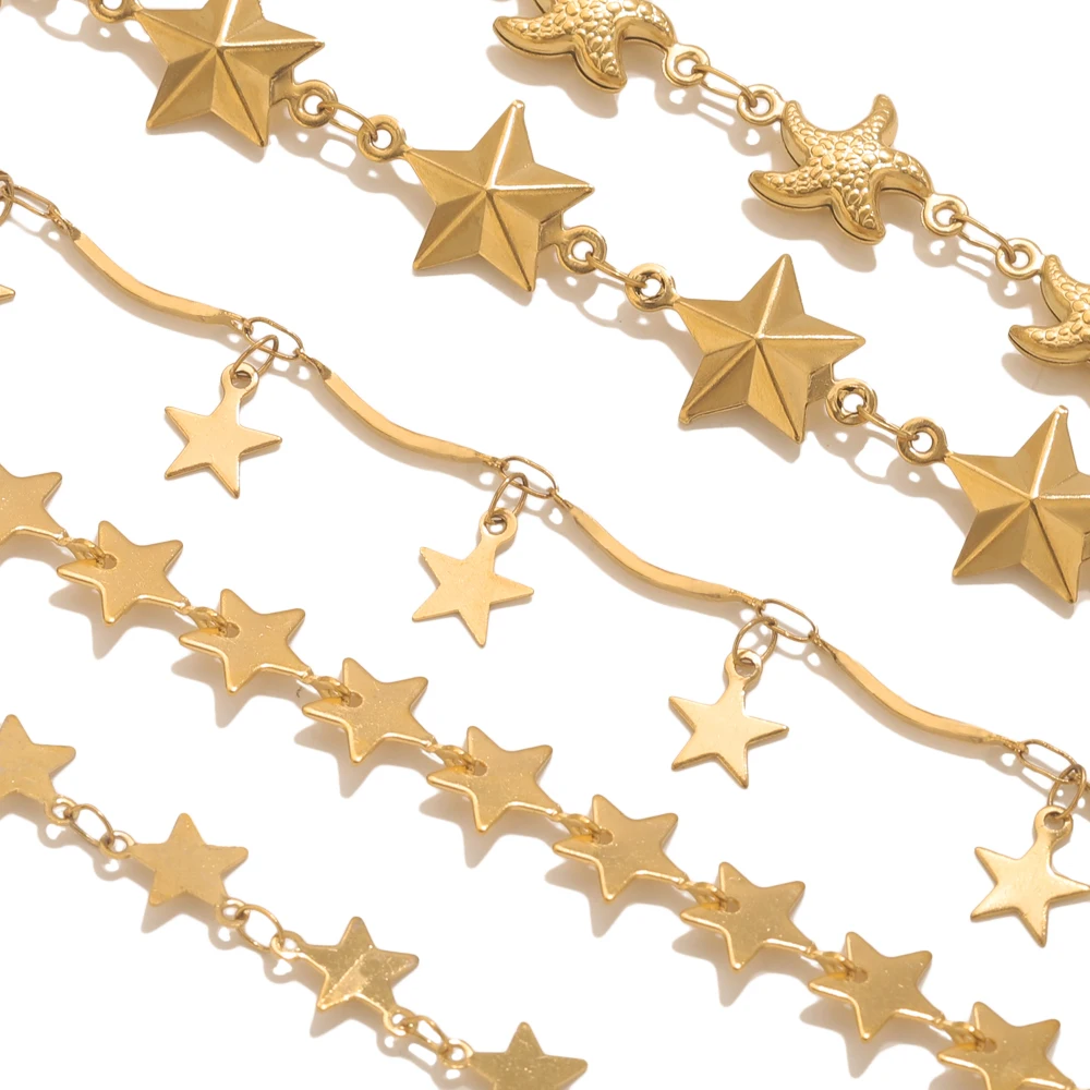 

1 Meter Stainless Steel Starfish Summer Chain for DIY Necklace Bracelet Jewelry Making Supplies Accessories Wholesale Pass REACH