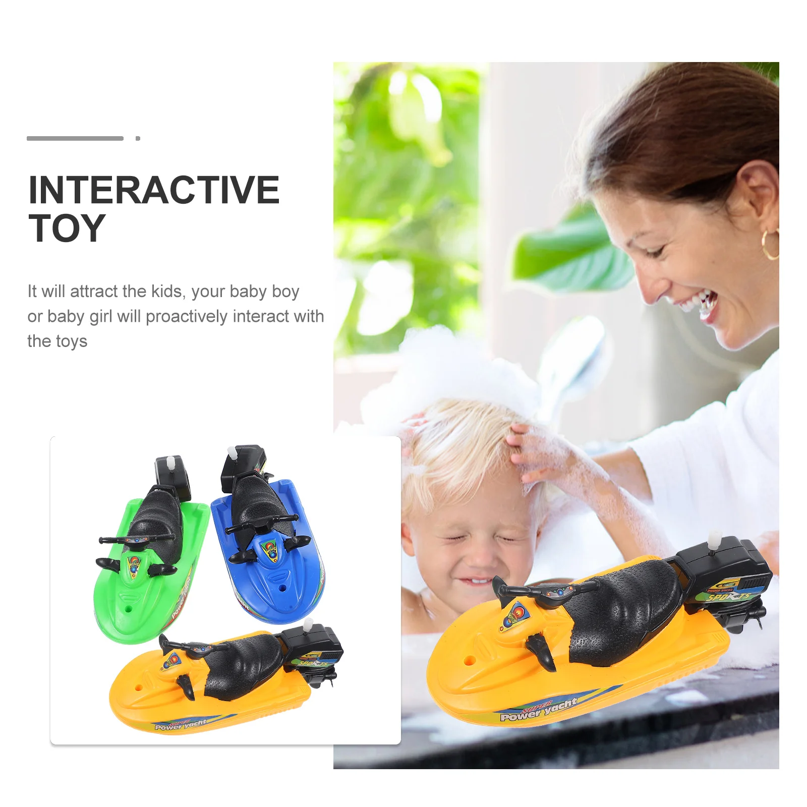 3 Pcs Clockwork Motorboat Bath Toys Floating Wind Up Swimming Kids Plastic Cartoon Shape Easy Grasp No Burr Scratch Resistant