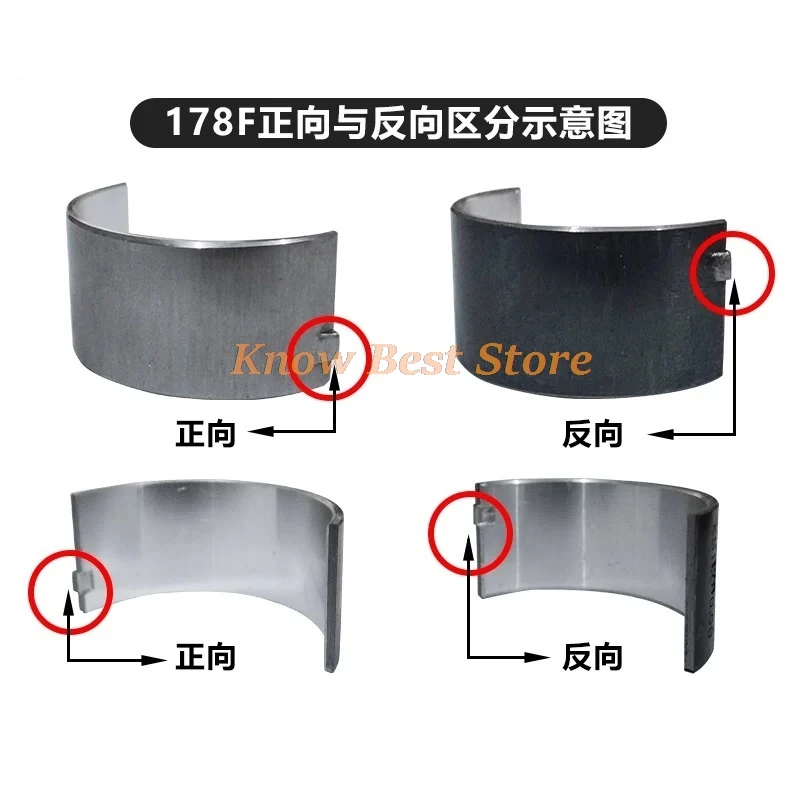 170F 173F 178F 186F 186FA 188F 192F 195F 195FA 198F 1100F Connecting Rod Bearing Air Cooled Diesel Engine Parts Small Bearing