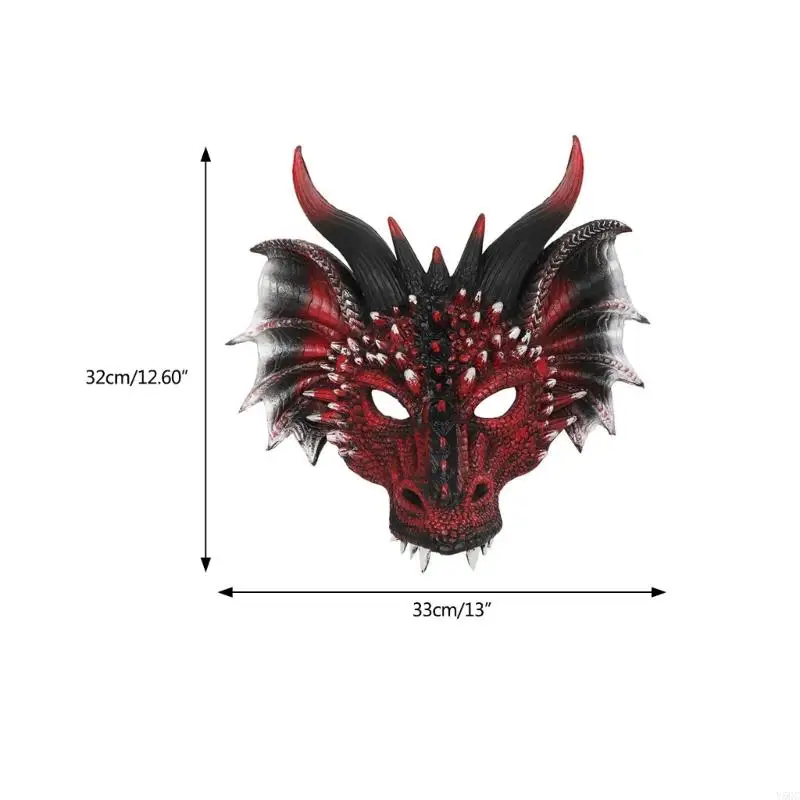 Y5GC Dragon Mask Halloween maska ​​dinozaur Dragon Costume Carniva Mask Party