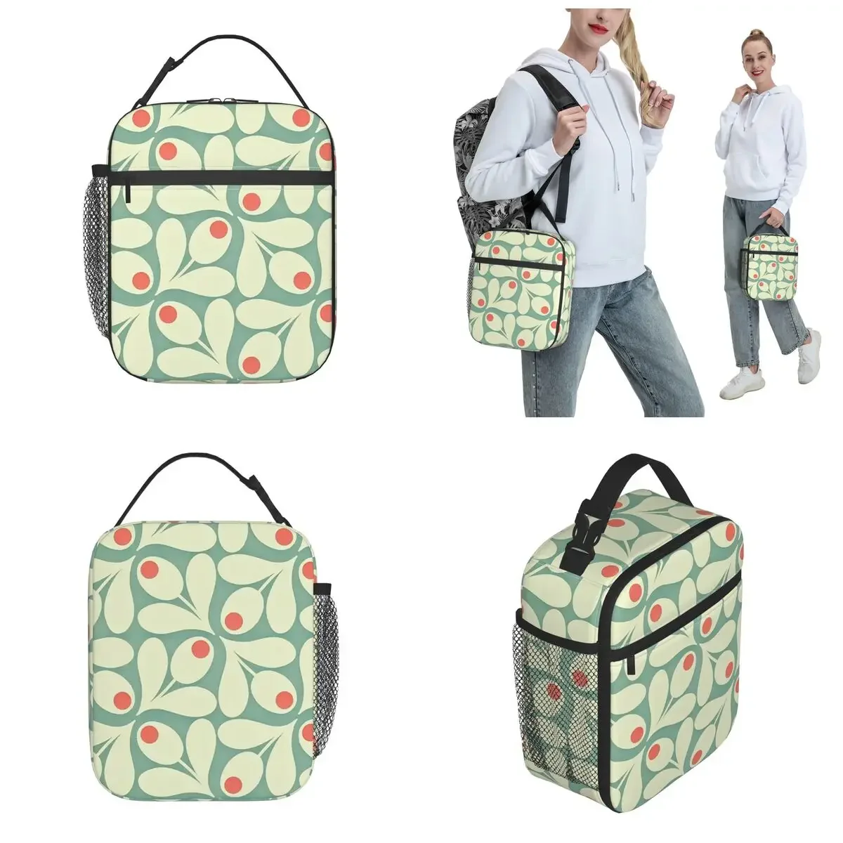 Orla Kiely Insulated Lunch Bag Portable Simplicity Food Box Reusable Thermal Cooler Lunch Box School