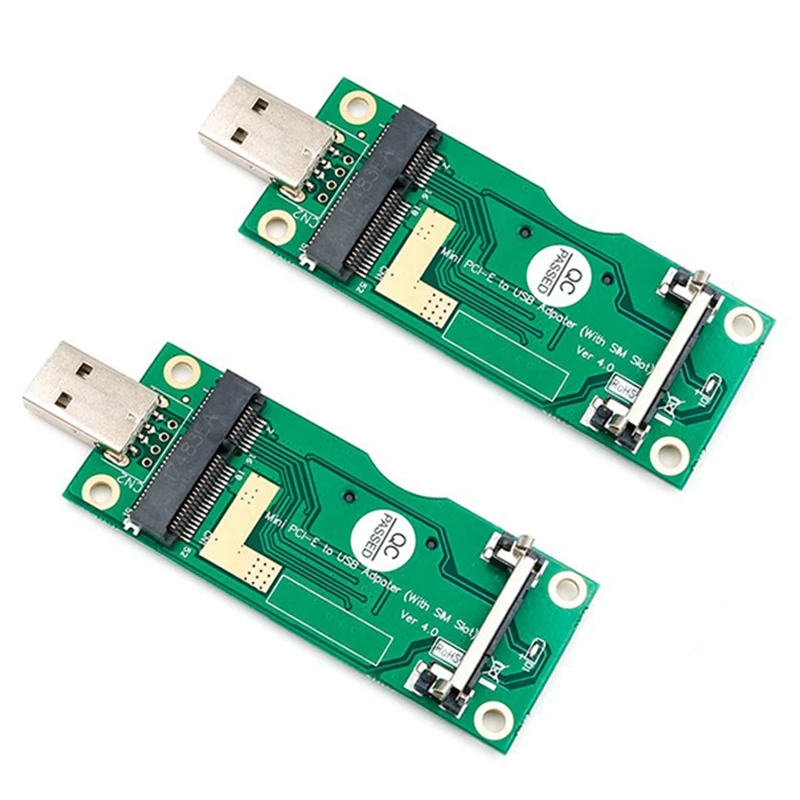 

NEW-2 Pack Mini Wireless PCI-E Card Slot To USB Adapter With SIM 8Pin For WWAN/LTE Module PCIE Riser For BTC Mining Miner