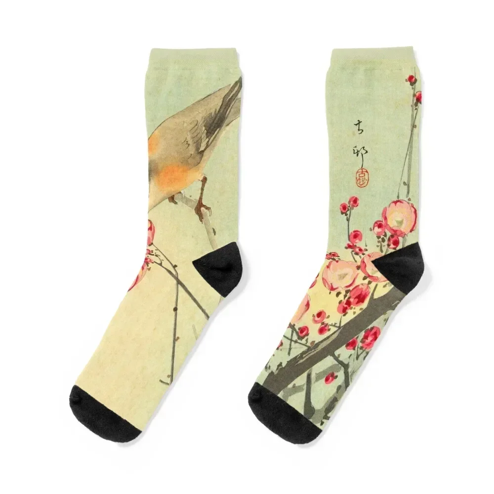 Songbird on Blossom Branch Socks aesthetic Hiking boots Woman Socks Men's