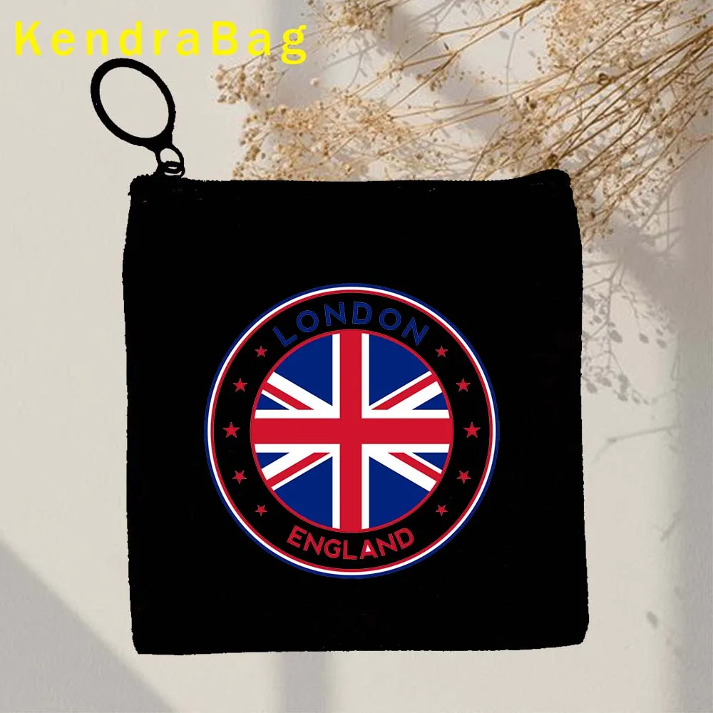 Britannique Londres Bus Big Ben Bridge Angleterre Feel Map Phone Booth Key Case, Coin Purse, Sacs en toile, Poudres, Coton Wallet, Zipper Gifts