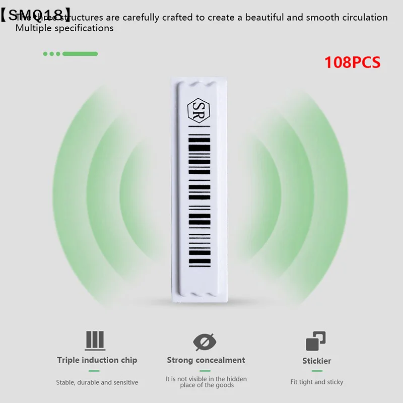 108 Pcs Acoustomagnetic Anti-theft Label Clothes Labels Stickiness Security Tags Sticker Heat Sensitive Plastic【SMQ】