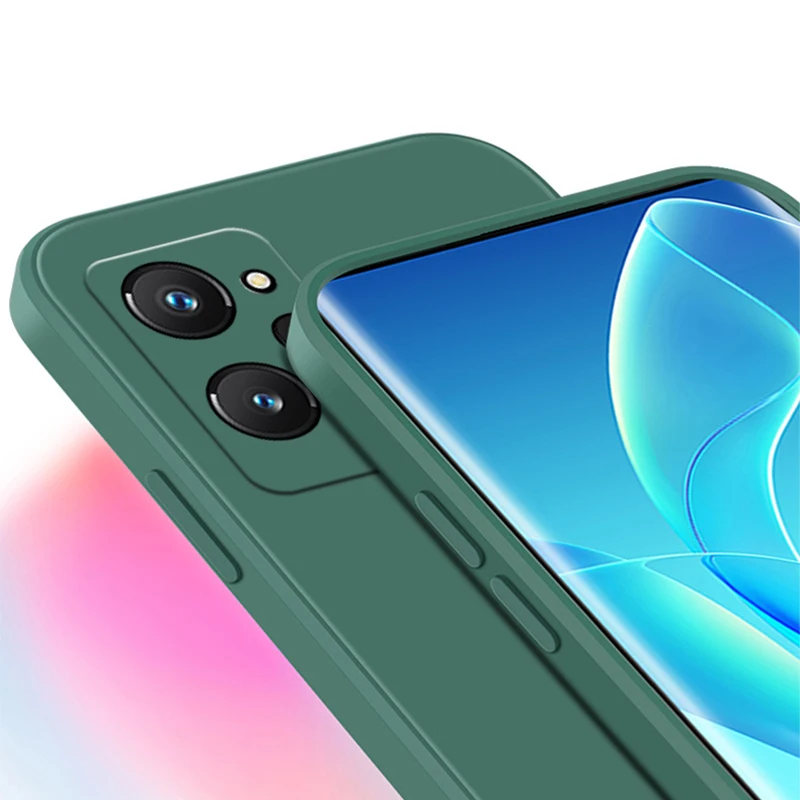 Realmeため9プロケースオリジナル液状シリコーン耐衝撃ケースrealme 9プロのためのrealme 9プロプラスrealme 9i 8i 8プロ