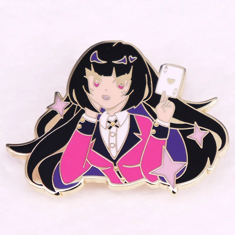 Japanese manga series Kakegurui Compulsive Gambler badge Enamel Pin Yumeko Jabami brooch jewelry