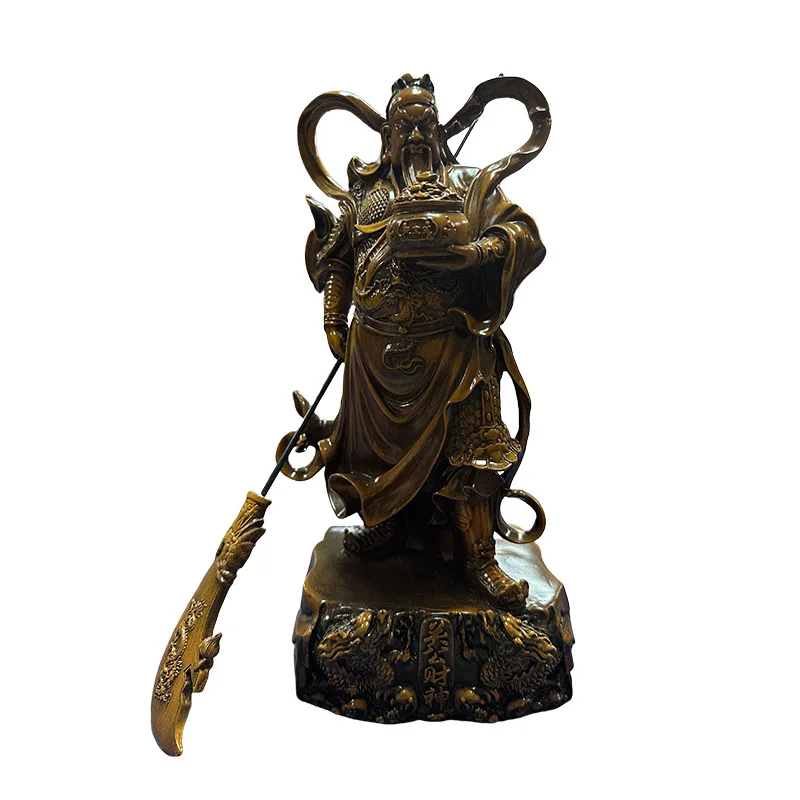 ￥#Horse Success Gourd Resin Ornaments Eco-Friendly Wood Grain Guan Gong God Wealth Feng Shui Theme for Office Company