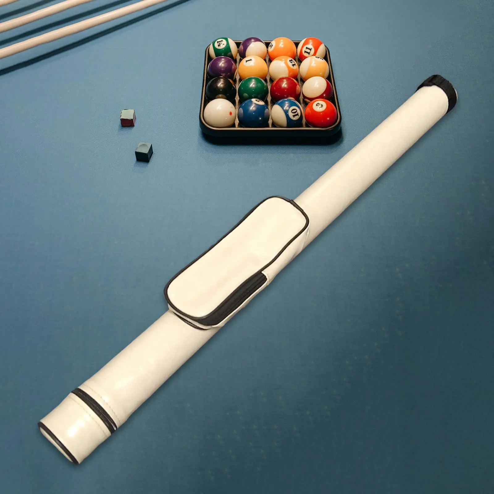 1/2 Oval Billiard Cue Case Stylish Holder with Zipper American Pool Cue Case