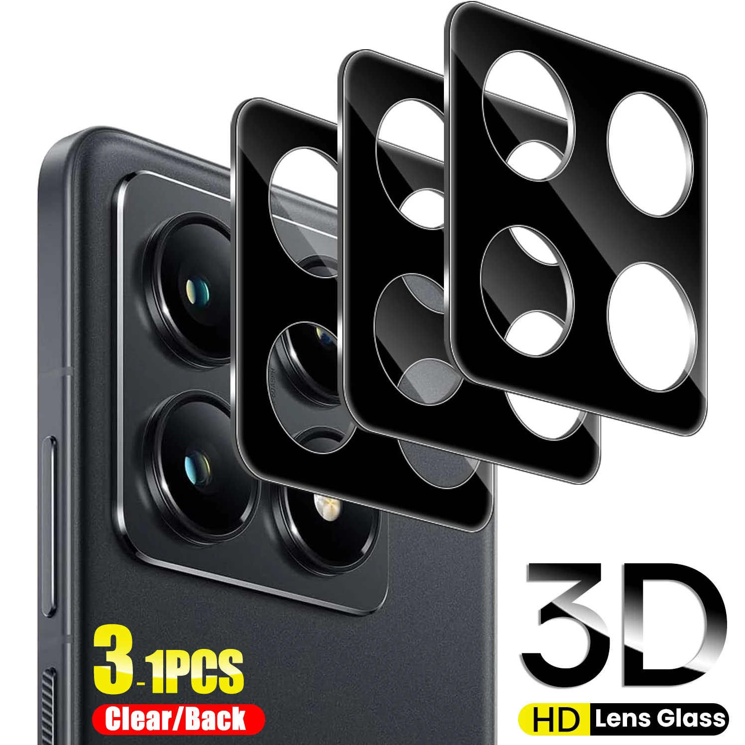 Xiomi 14TPro Back HD Camera Protector Cover For Xiaomi 14T Pro 5G Black/Clear 3D Lenses Tempered Glass Film Xiaomi14T 14 T T14