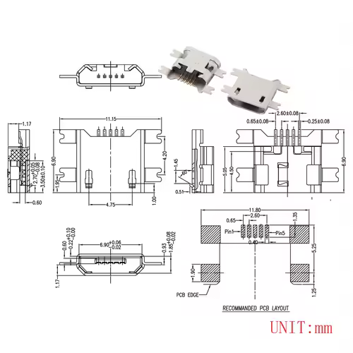 10PCS Micro USB 2P 5P Jack Charging Port Plug Dock Charger DIP SMD For Phone Tabletels Speakers etc Port Socket Power Connector - Image 19