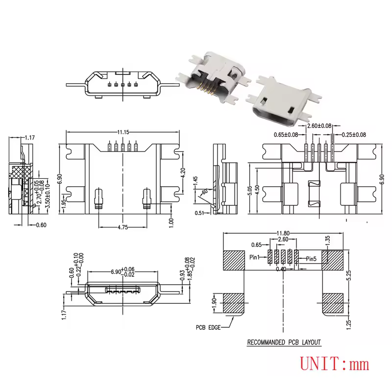 10PCS Micro USB 2P 5P Jack Charging Port Plug Dock Charger DIP SMD For Phone Tabletels Speakers etc Port Socket Power Connector - Image 19