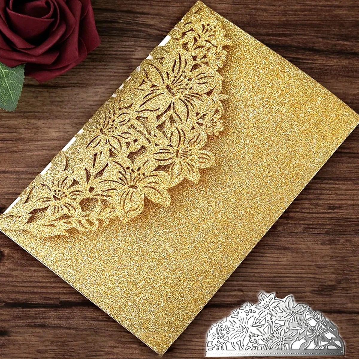 Metal DIY Embossing Moulds Lily Greeting Stencil Cutting Dies for Album Paper Card Making Scrapbooking Durable