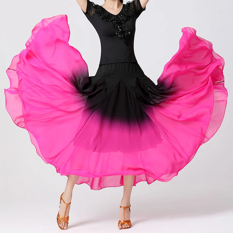 New Style Women Modern Dance Skirt Waltz Performance Spanish Dance Clothing Ballroom Flamenco Skirt Women Stage Dancing Wear