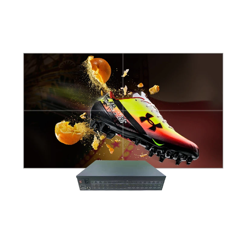 จอวิดีโอวอลล์แบบต่อประกบขนาด 3.5 มม. สำหรับโฆษณาบนผนัง ต่อประกบกันเป็นจอบางเฉียบสำหรับเมนูร้านค้า