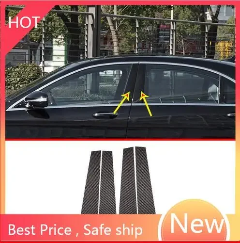 

4pcs Real Carbon Fiber For Mercedes Benz W222 S Class S400L S320L S500 2014-2019 Car Accessories Window Molding Trim Parts K