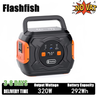 FF Flashfish A301 230V 320W Portable Power Station 292Wh Solar Generator 100W PD Battery AC Power Bank with Solar Panel 100W 18V