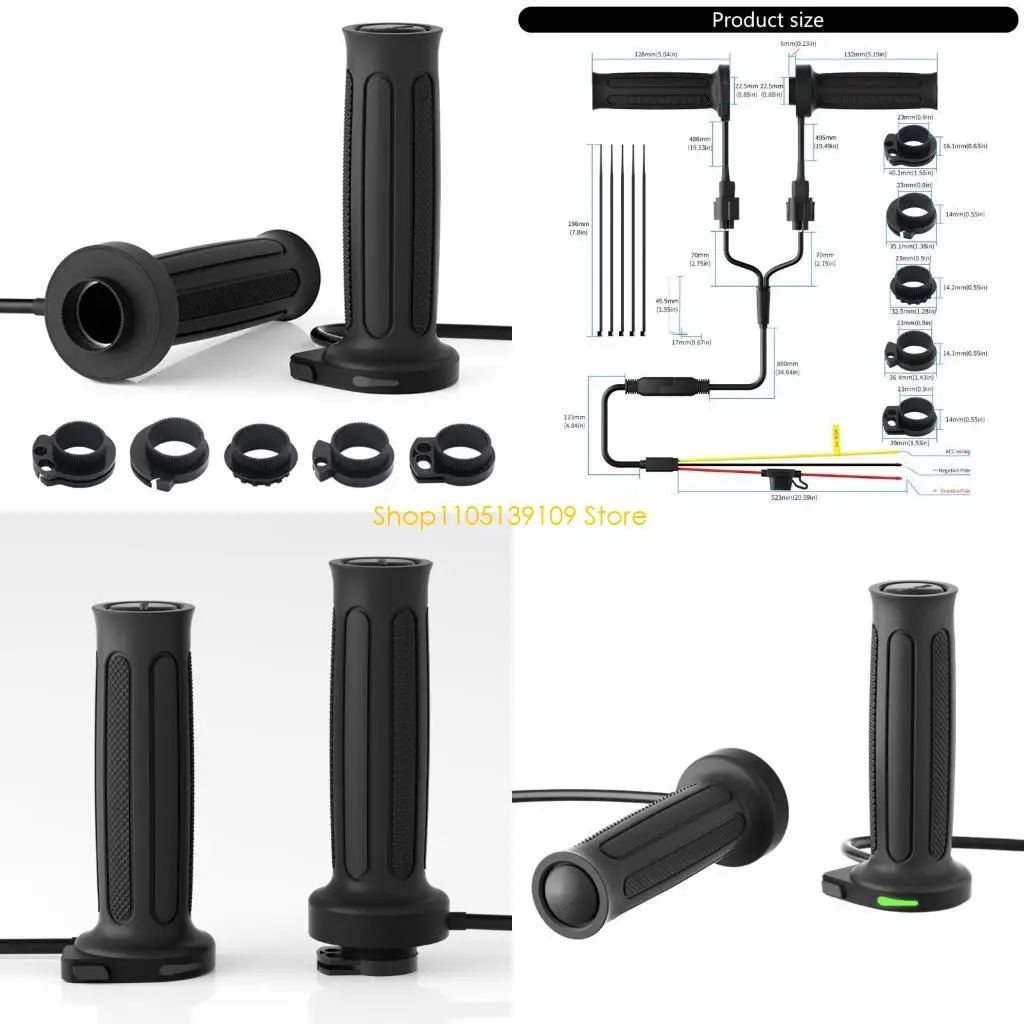 

Motorcycle Handle Warmers 6 Memory Heat Settings Overheat Protection Soft Silicone Grips Comfortable Riding Experience