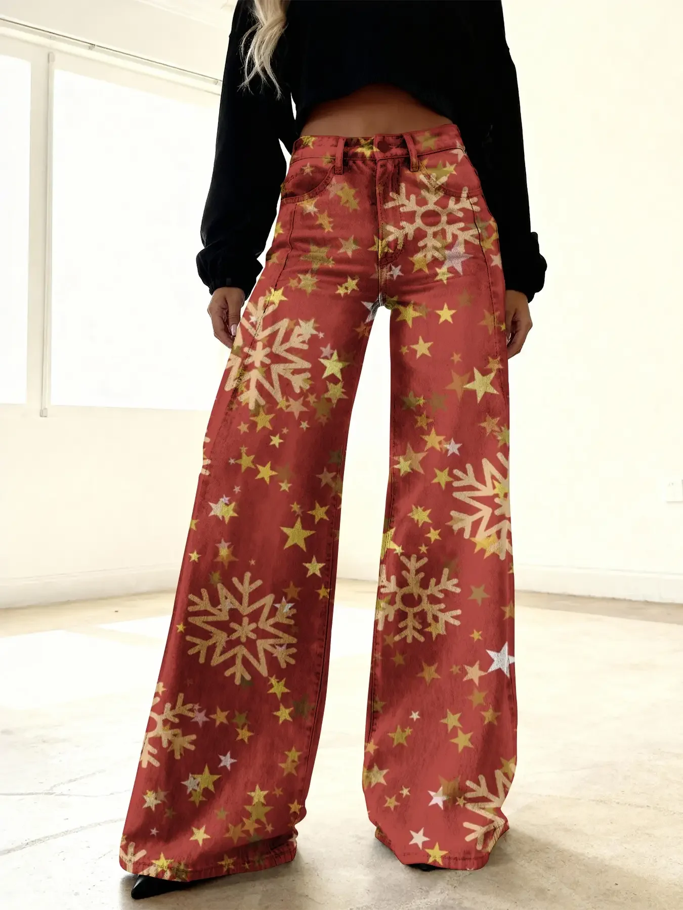 2026Women's slim fit wide leg flared pants, fashionable new retro multifunctional versatile casual pants for women.