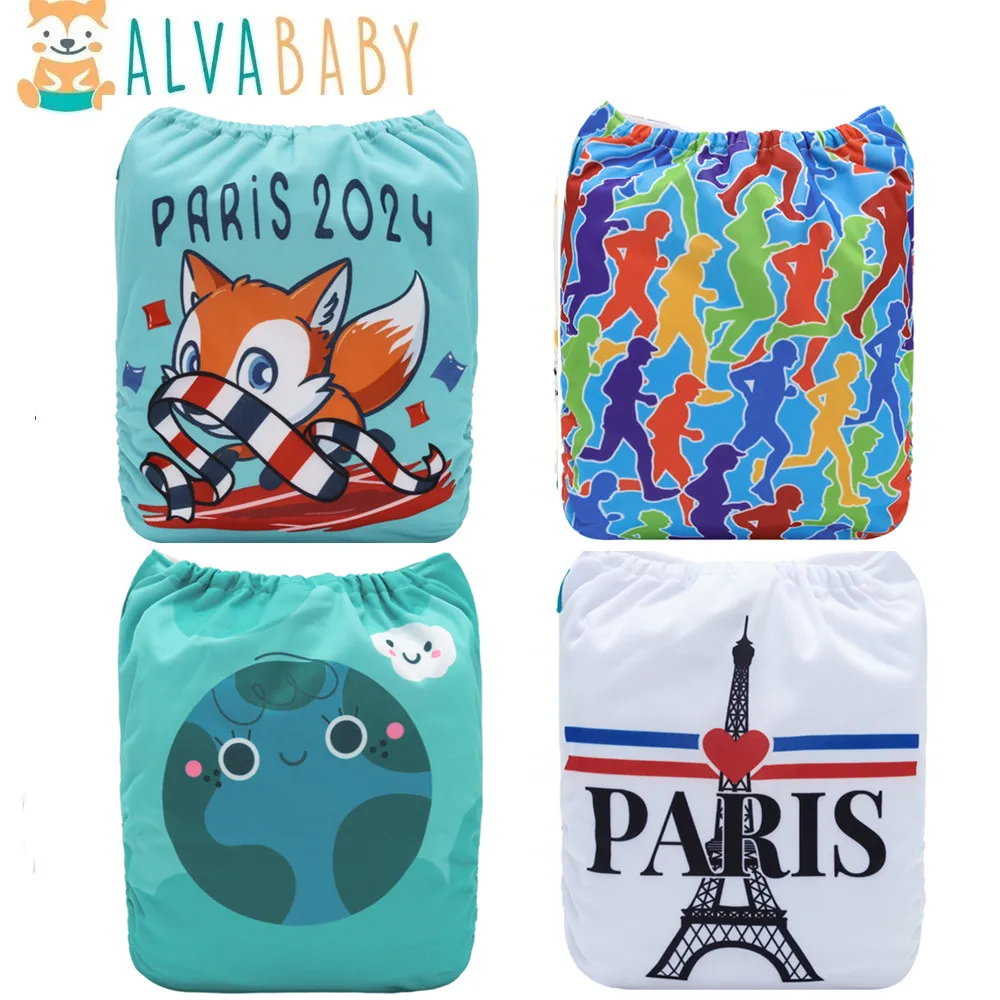 U Pick ALVABABY Cloth Diaper for Baby Digital Positioning Reusable Baby Cloth Nappy with 1pc Diaper Microfiber Insert