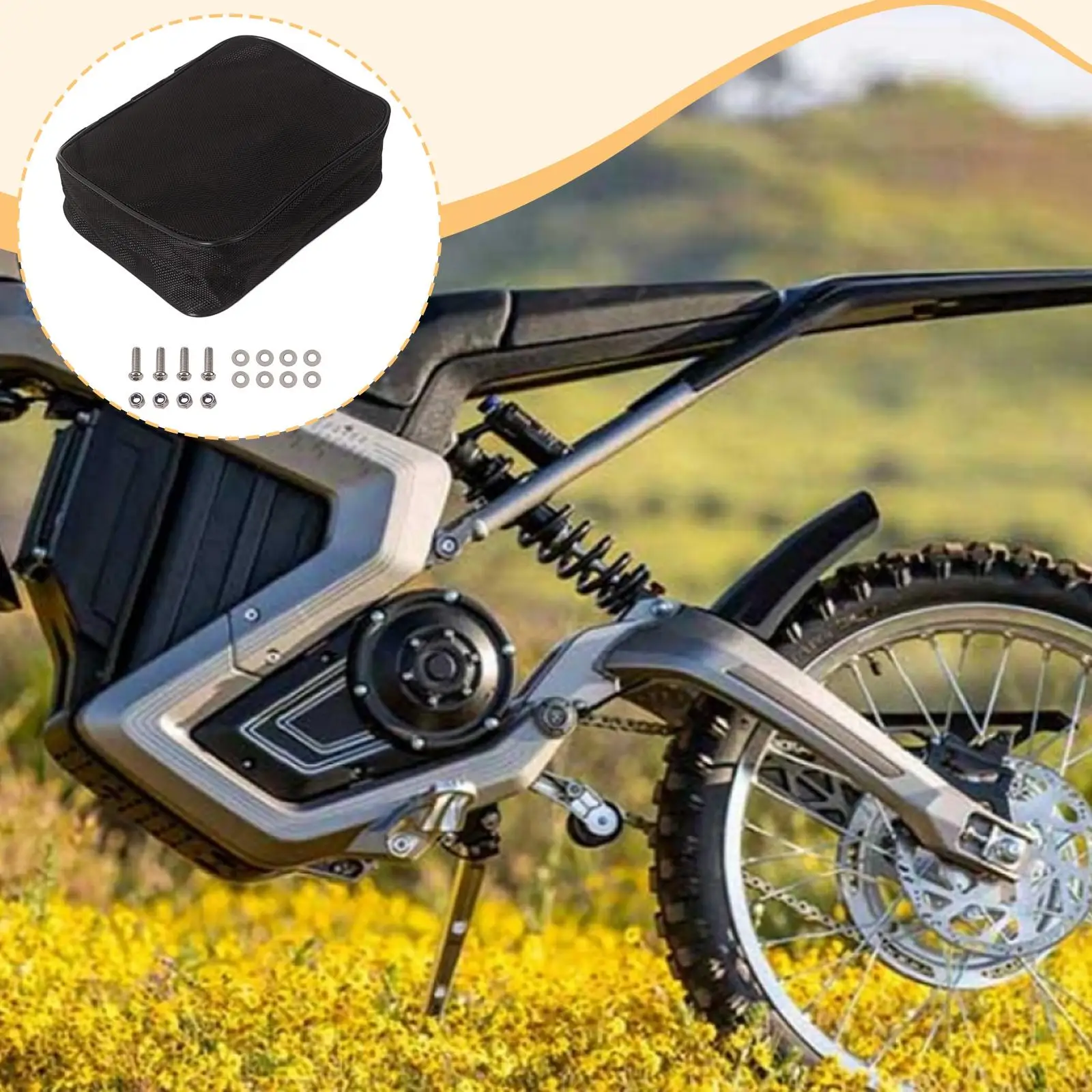 

Motorcycle Tail Bag Easy Installation Sturdy Multifunction Saddle Bag Tool Carry Pouch Rear Luggage Bag for Daily Commuting