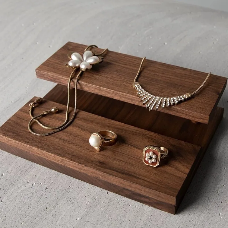الصلبة الخشب مجوهرات عرض موقف كبير مجوهرات تخزين الرف حلقة قلادة حامل مُنظِم مجوهرات سوار القرط عرض الرف