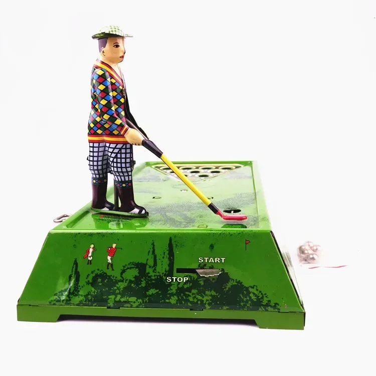 [Divertente] collezione per adulti Retro Wind up toy Metal Tin Playing pallina da golf sport giocattolo meccanico figure a orologeria modello regalo per bambini