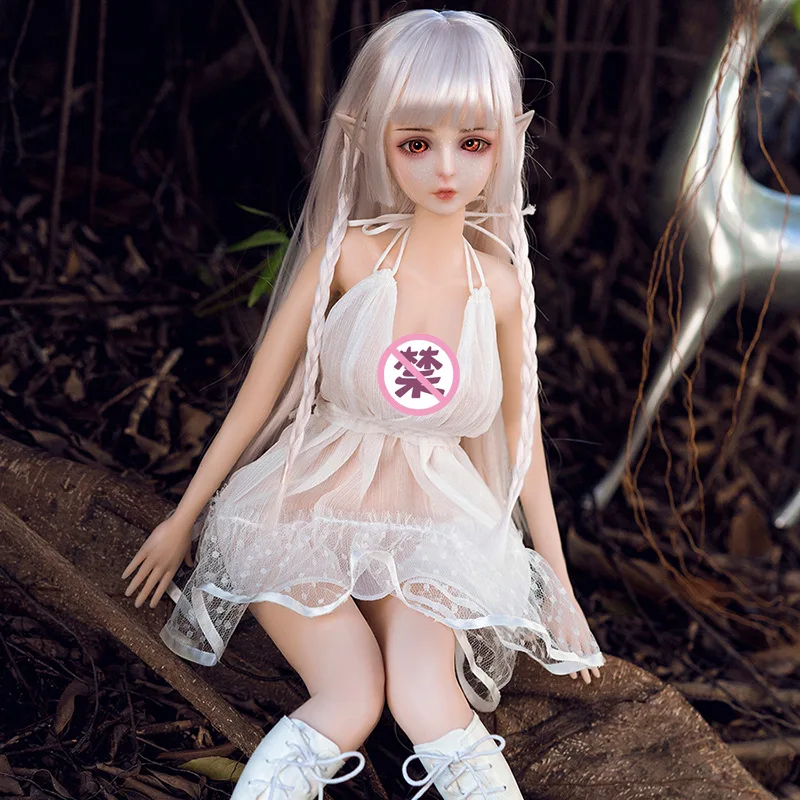 60cm Full Body Little Loli Elf Ears Action Figure All Silicone Doll Metal Skeleton