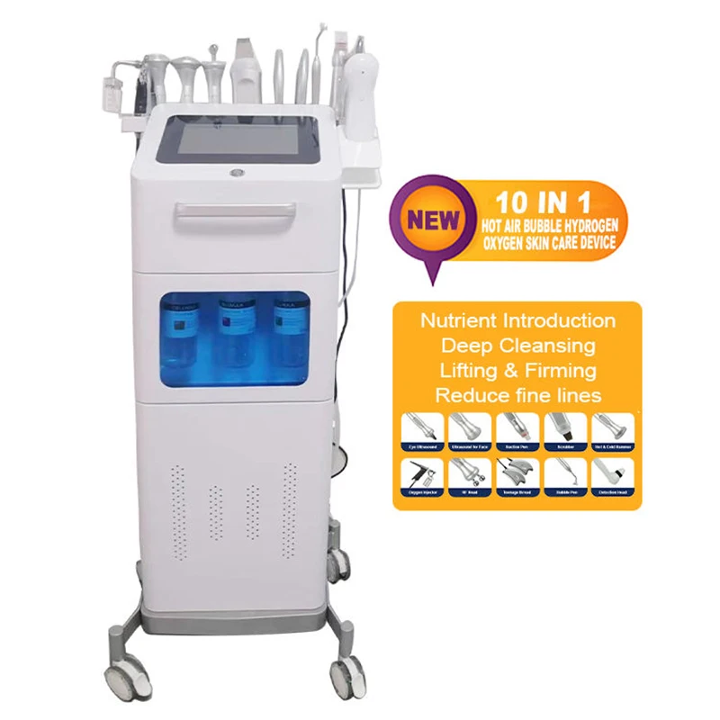 

Multifunction 10 in 1 Facial Care Machine Hydra Dermabrasion Machine Skin Facial Cleaning Equipment Salon Hydrofacial Machine