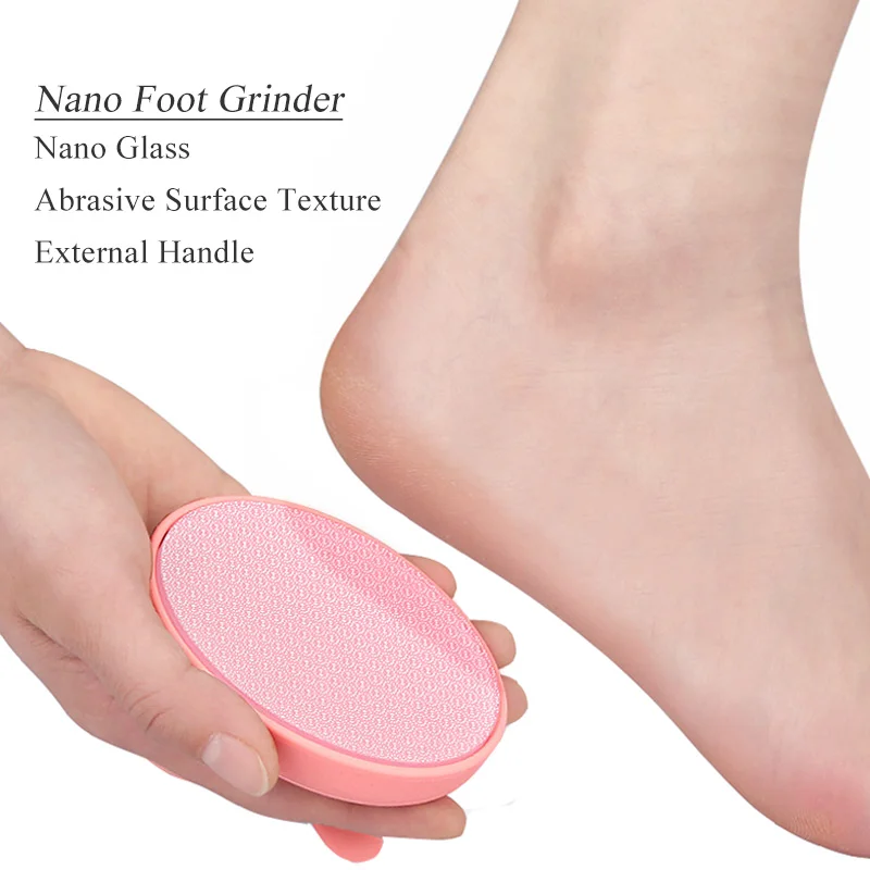 ที่ขัดเท้าแก้วนาโนที่ขัดผิวหนังที่ตายแล้วหนังกลับที่ขูดส้นเท้าเครื่องมือทำเล็บเท้า