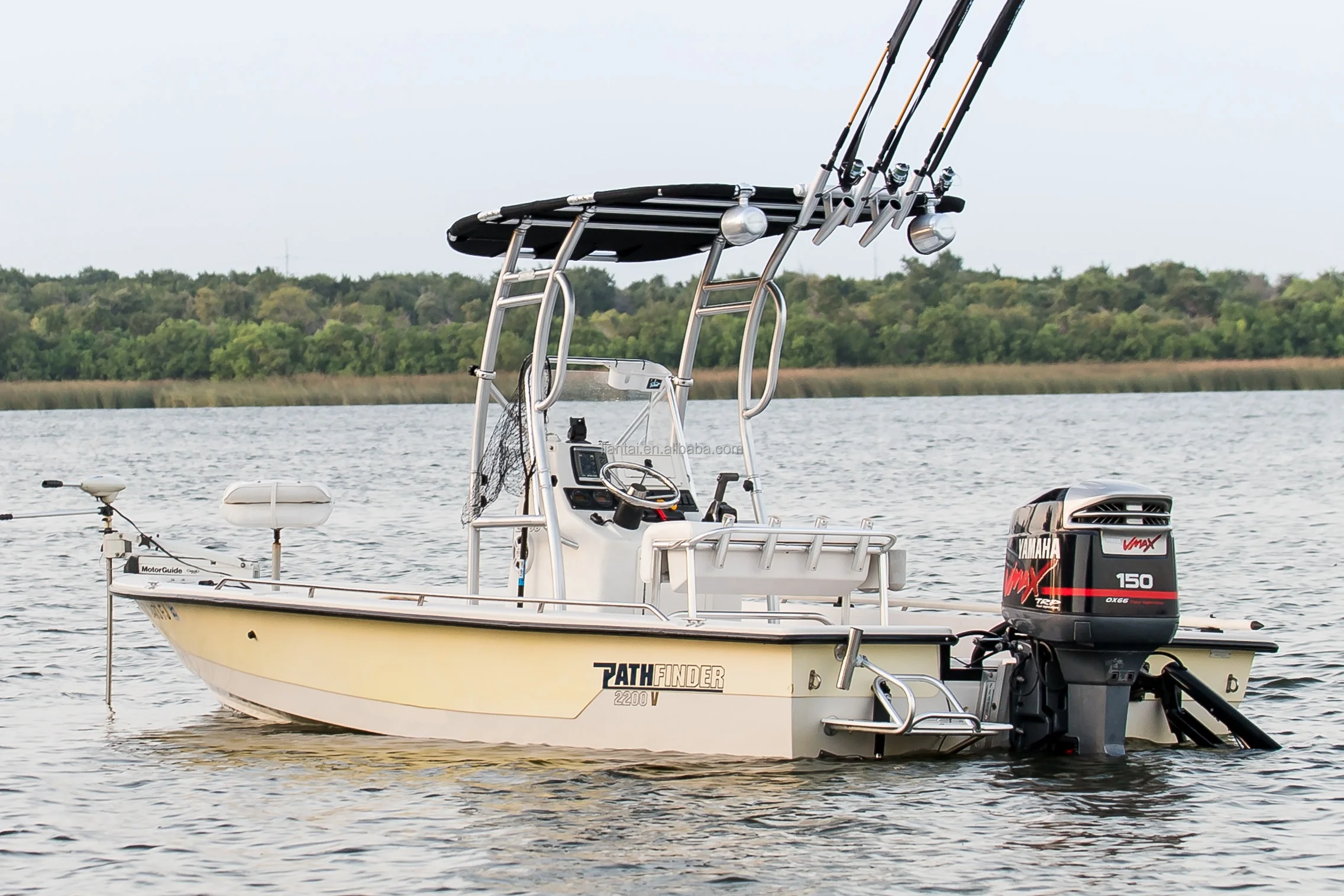 Dolphin Pro2 T TOP Center Console Boat T-TOP Aluminum Tube With Black Canopy Heavy Duty Boat Bimini T Top for Boat