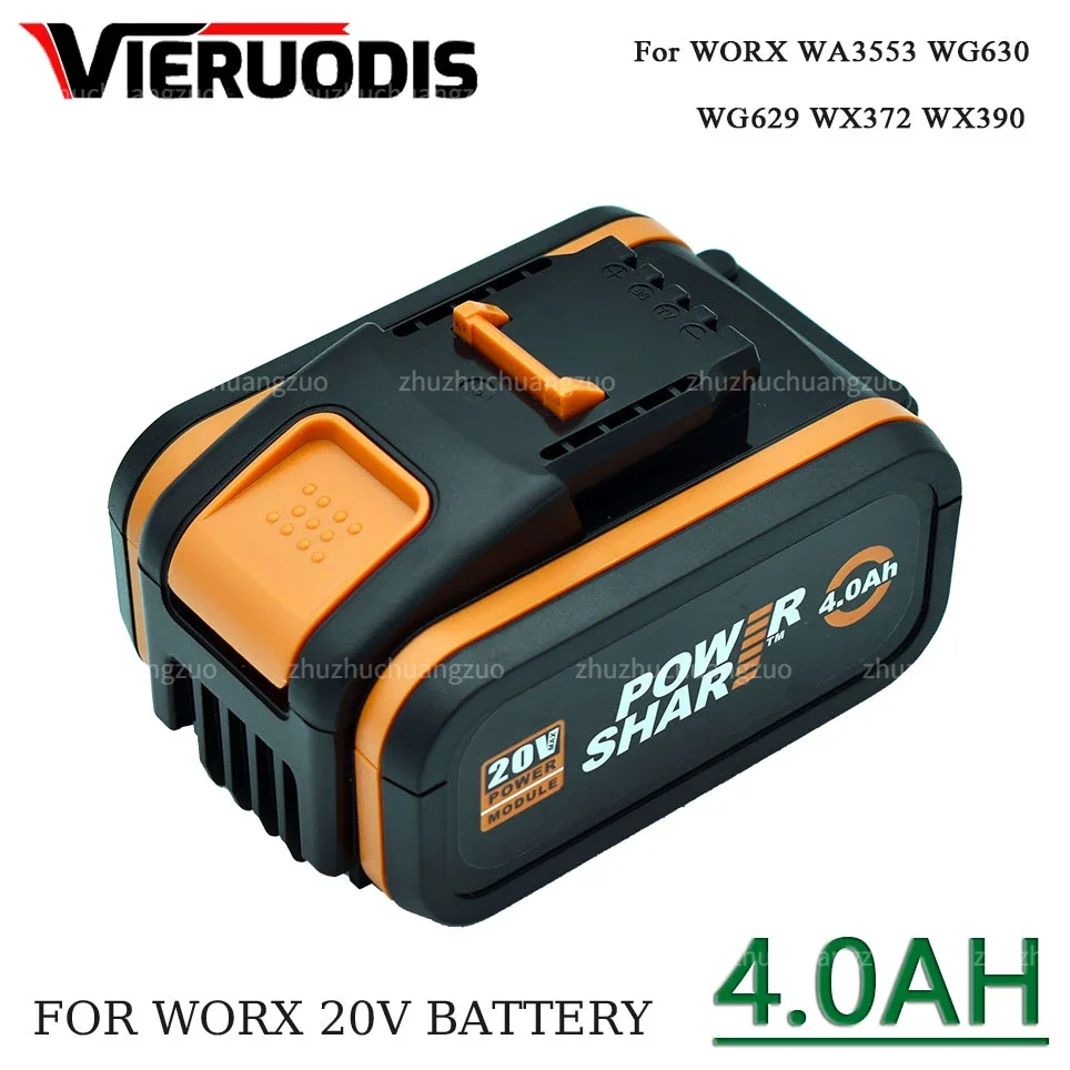 

20V/4.0Ah Battery for Worx WA3553 Replacement Battery Cordless Power Tool Spare Batterie WA3572 WA3553 WA3551 WX390 WX176 WX178