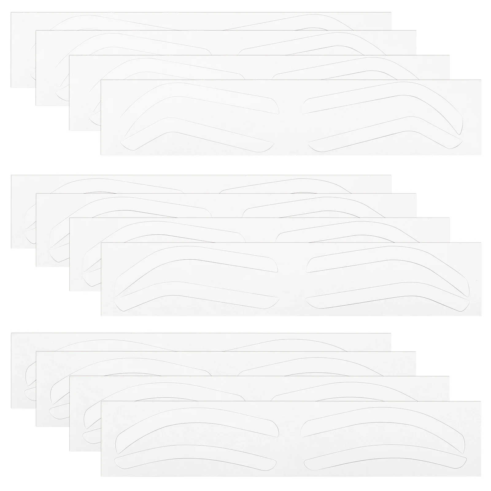 

12 Sheets Eyebrow Stencils Adhesive Template Safe Materials Comprehensive Kit Includes Tapes Long Term Use Versatile Application
