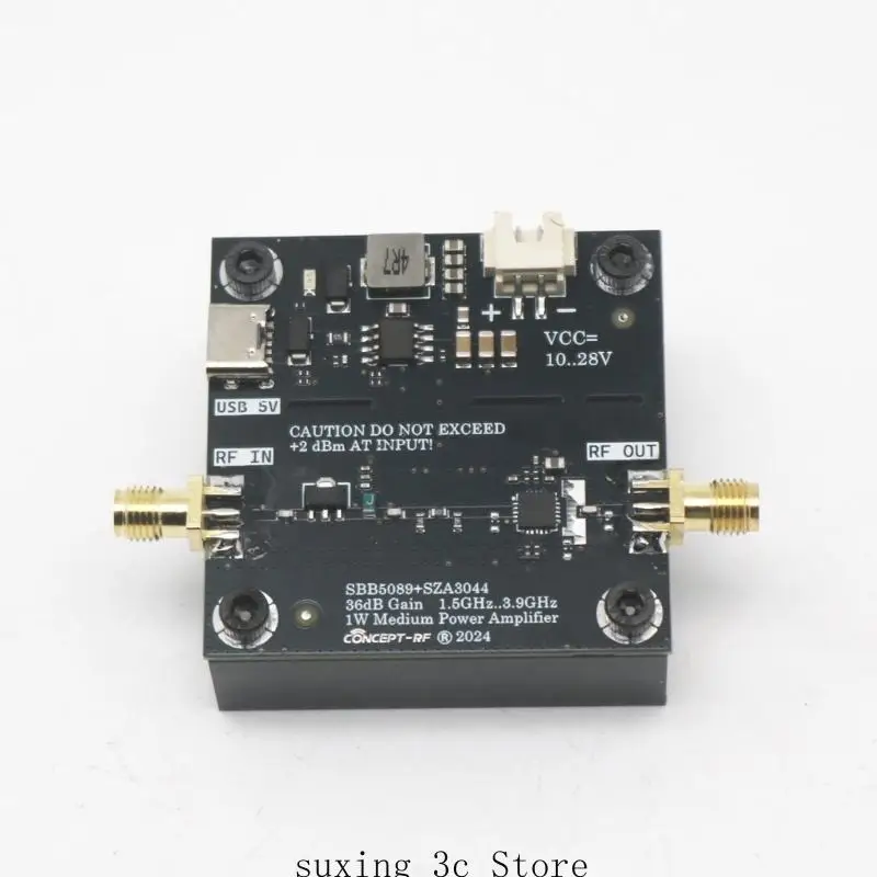 E8BE Modul Amplifier Noise Rendah, 36dB Logam 1.5GHz-3.9GHz Modul Amplifier RF Wideband RF