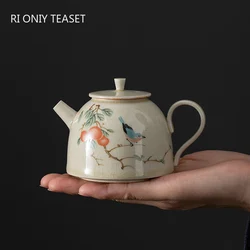 170ml Chinese Traditional Ceramic Teapots Hand-painted Flower and Bird Tea Pot Household Kettle Handmade Tea Set Accessories