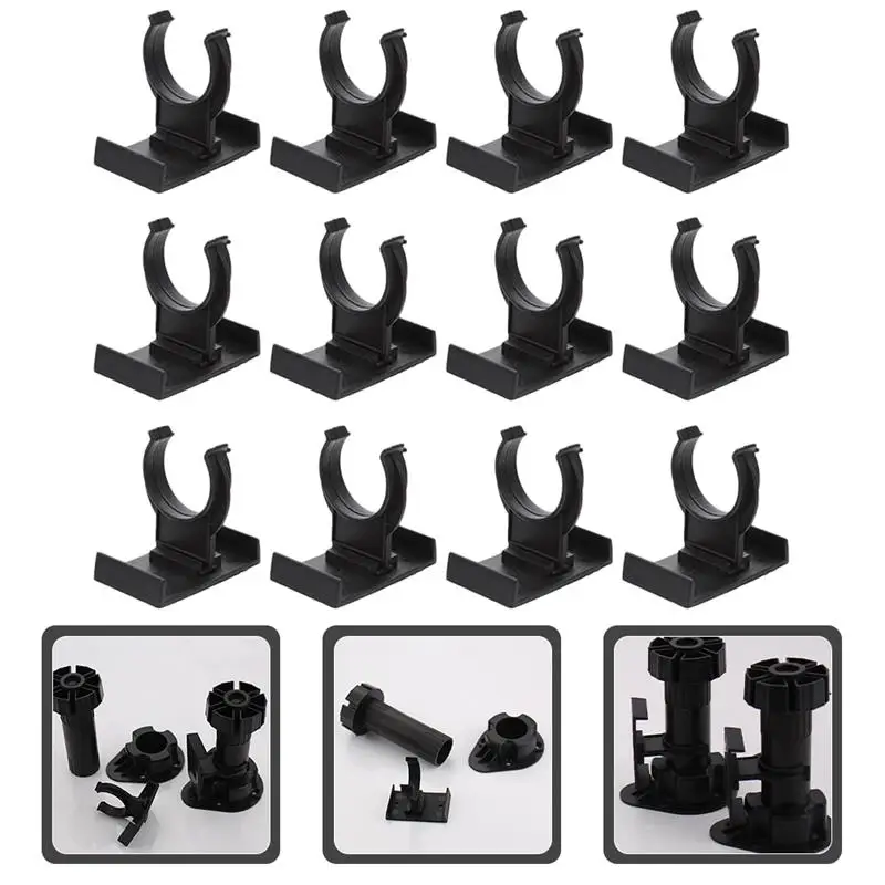 12pcs  Plastic Kitchen Leg Plinth Clip Furniture Leveler Chairs Raiser Retainer Replacement Plinth Clamp Cabinet Leveler Clips