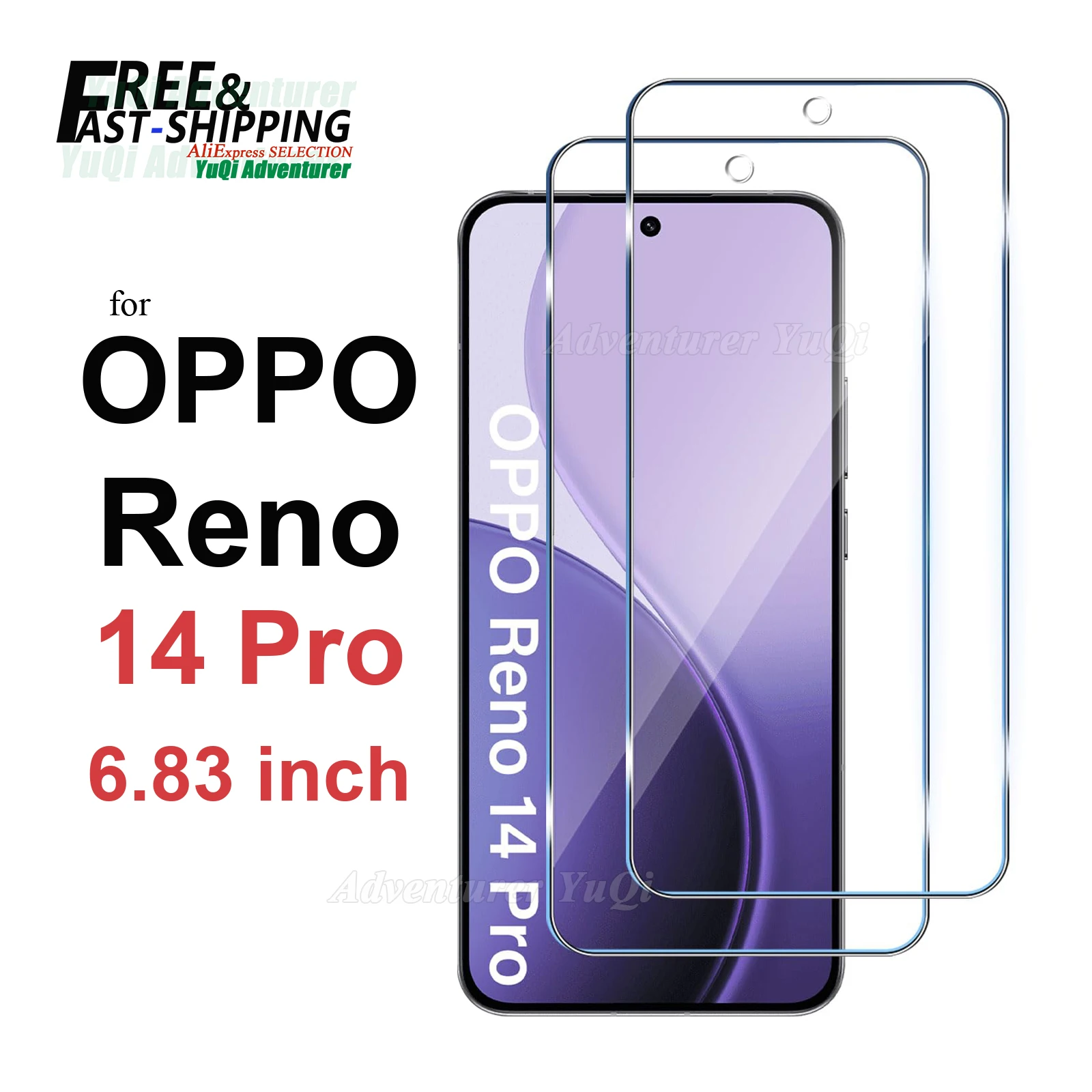 

Screen Protector For OPPO Reno14 Pro 6.83 inch Tempered Glass NOT Full Cover HD Crystal 9H Anti Scratch Case Friendly