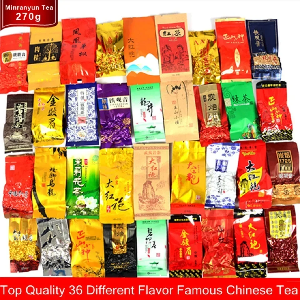 

36 Different Tea Including Oolong Pu-erh Green Tea Gift 270g Chinese Vacuum Plastic Package Bags Droshipping