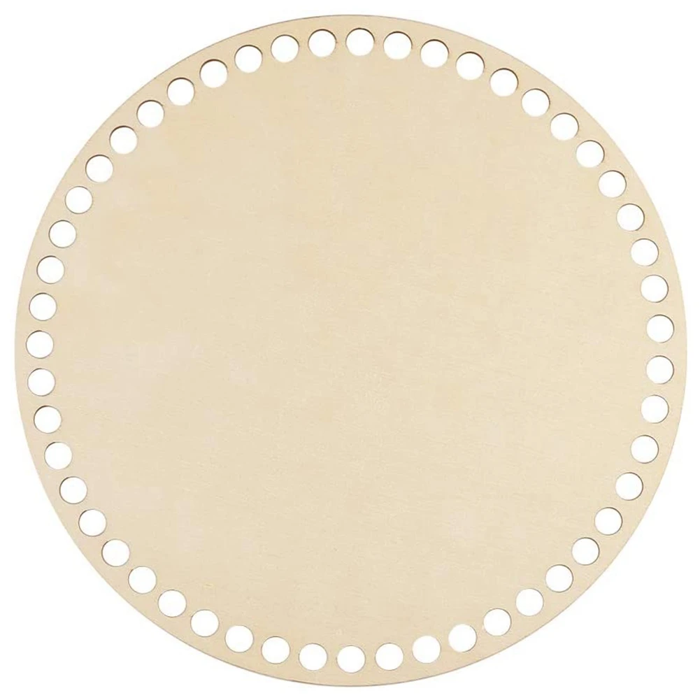 Fondo del cesto in legno naturale da 20cm con foro, Base in legno vuoto circolare per maglieria fai da te borsa all'uncinetto fondo Shaper Craft