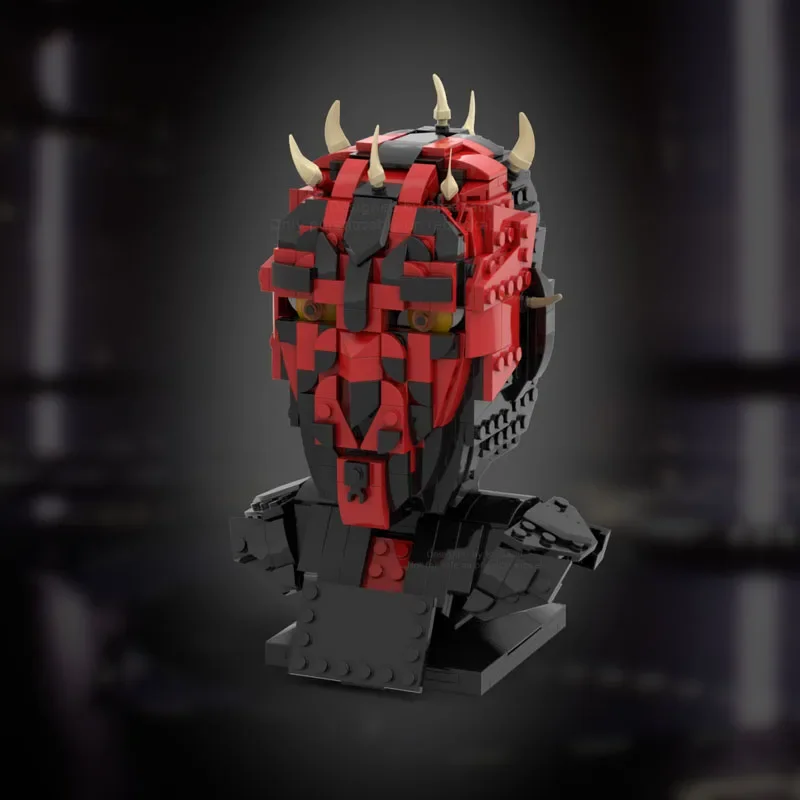 

592PCS MOC Star Battle A Great Looking Darth Maul Head Helmets Model Building Blocks Stacking Bricks Creative Kid Toy Gift Diy