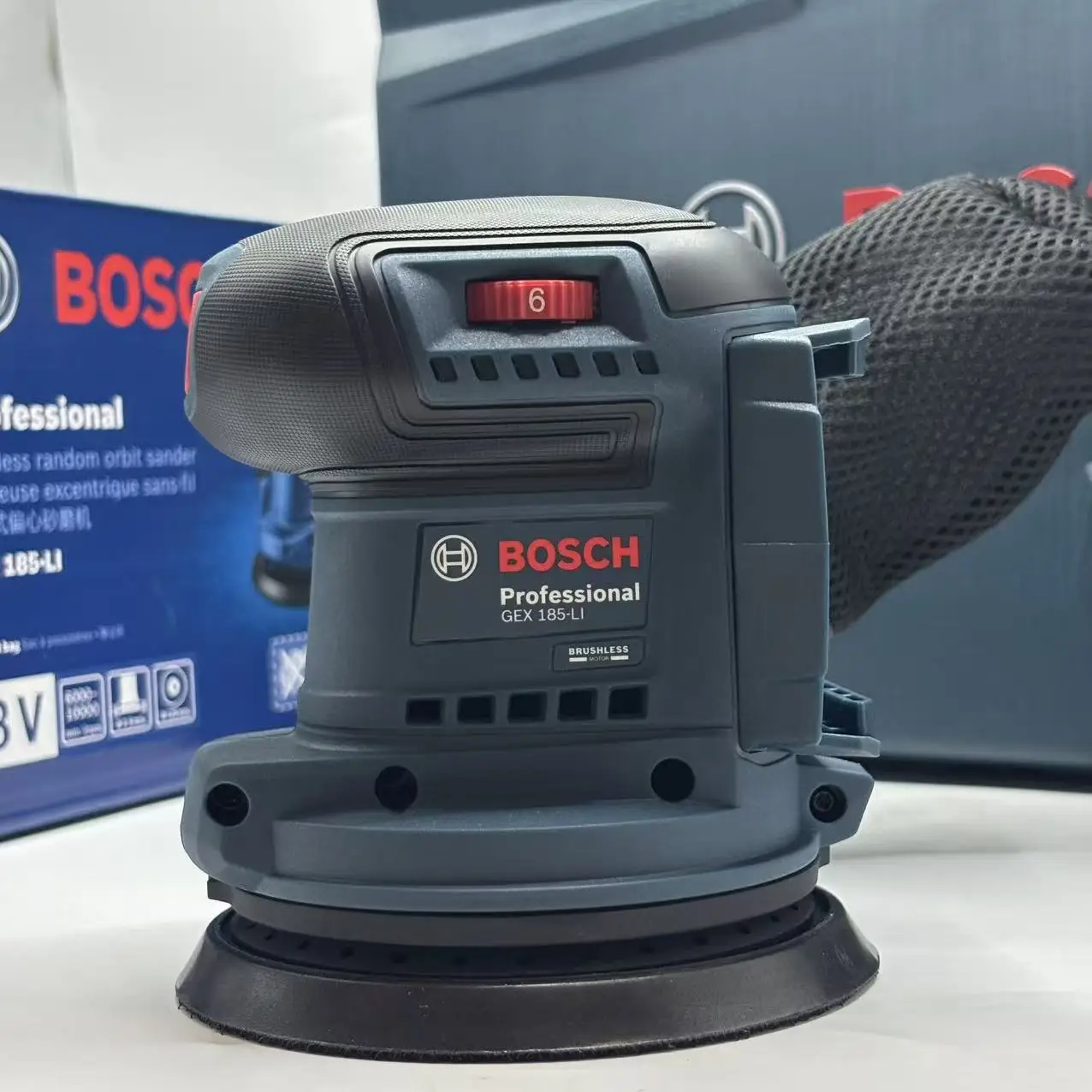 Bosch Cordless GEX185-LI Eccentric Sander Original Round Polishing Sander for Woodworking Wall