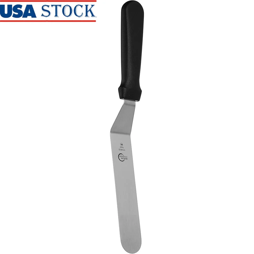 

Offset Spatula 8 Inch Stainless Steel Blade Non-Slip Handle Ideal Lifting Decorating Baking Easy Care Kitchen Tool