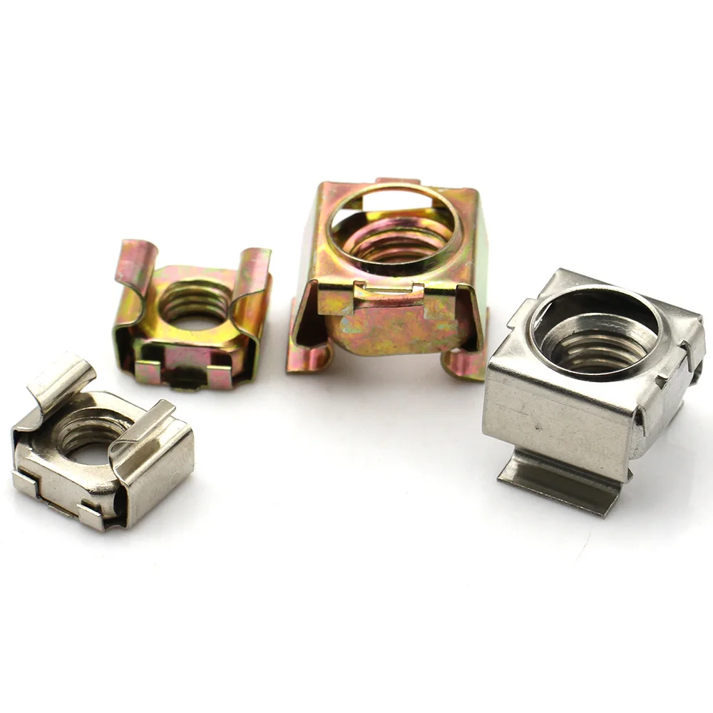 2-10pcs 304 Stainless Steel Zinc Plated Nickel Cage Clip Nuts Square Sheet Metal M4 M5 M6 M8 M10 M12 Cabinet Floating Clip Nut